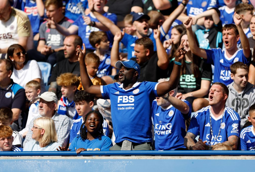 Leicester City fans in the stands before the Sky Bet Championship match at the King Power Stadium, Leicester. Picture date: Saturday September 2, 2023.